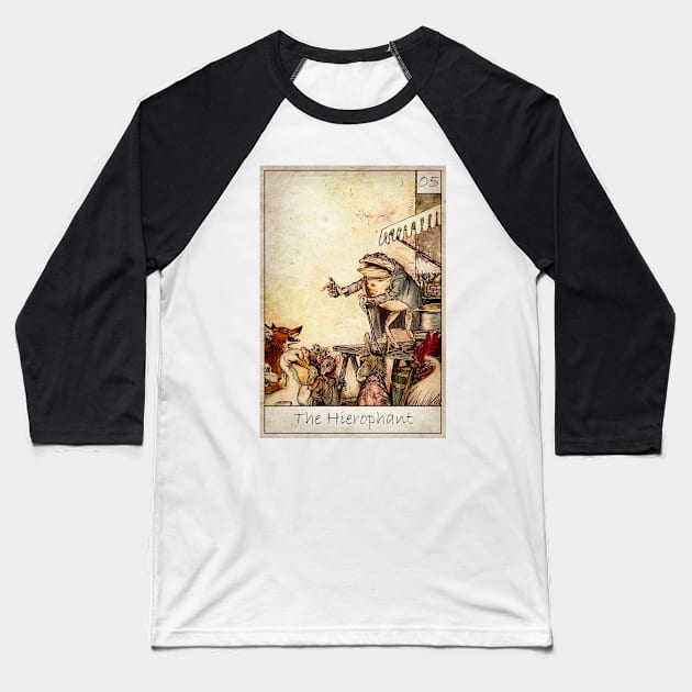 Tarot - The Hierophant Baseball T-Shirt by Gwraggedann